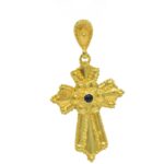Βυζαντινός σταυρός με ζαφείρι Κ14 - Ketsetzoglou.gr