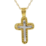 Δίχρωμος Σταυρός Βάφτισης-Πολυτελή κοσμήματα-Ketsetzoglou.gr